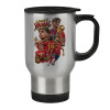 Stainless steel travel mug with lid, double wall 450ml
