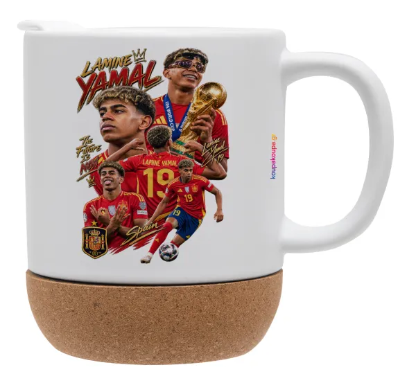 Lamine Yamal (Λαμίν Γιαμάλ) — Ceramic coffee mug Cork (MAT), 330ml