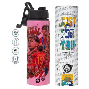 Lamine Yamal (Λαμίν Γιαμάλ), Metallic water bottle with safety lid, 850ml aluminum