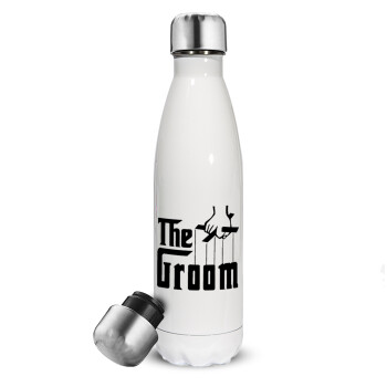 The Groom, Metal mug thermos White (Stainless steel), double wall, 500ml