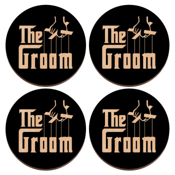The Groom, ΣΕΤ x4 Σουβέρ ξύλινα στρογγυλά plywood (9cm)