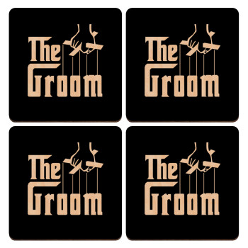 The Groom, ΣΕΤ x4 Σουβέρ ξύλινα τετράγωνα plywood (9cm)