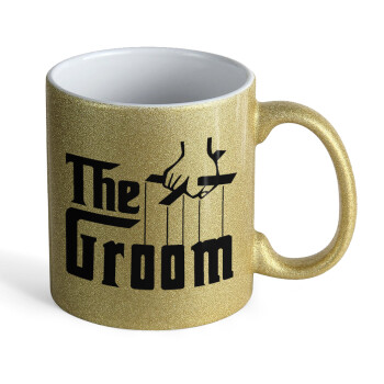 The Groom, Κούπα Χρυσή Glitter που γυαλίζει, κεραμική, 330ml