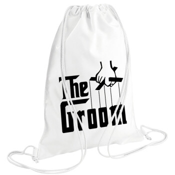 The Groom, Τσάντα πλάτης πουγκί GYMBAG λευκή (28x40cm)