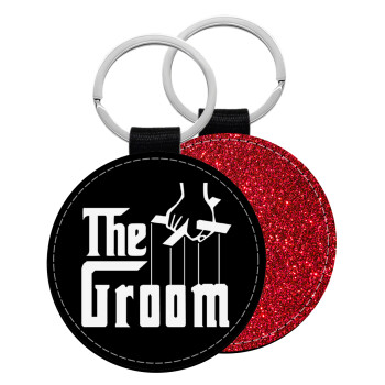 The Groom, Μπρελόκ Δερματίνη, στρογγυλό ΚΟΚΚΙΝΟ (5cm)