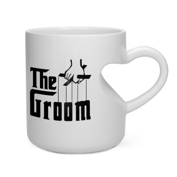 The Groom, Κούπα καρδιά λευκή, κεραμική, 330ml