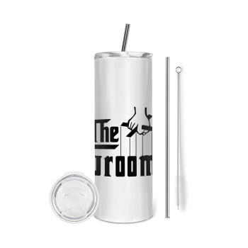The Groom, Eco friendly stainless steel tumbler 600ml, with metal straw & cleaning brush