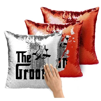 The Groom, Μαξιλάρι καναπέ Μαγικό Κόκκινο με πούλιες 40x40cm περιέχεται το γέμισμα