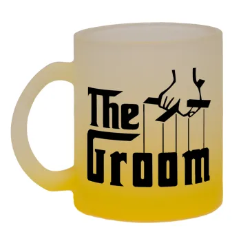 The Groom, Κούπα γυάλινη δίχρωμη με βάση το κίτρινο ματ, 330ml