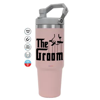 The Groom, Pink color, 890ml (30oz) stainless Steel Tumbler with Handle