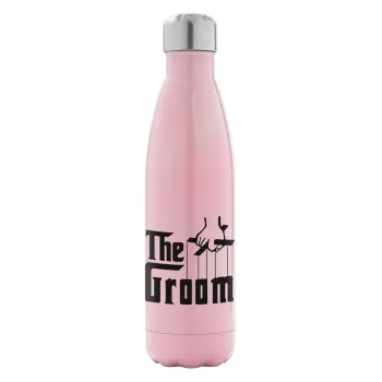 The Groom, Metal mug thermos Pink Iridiscent (Stainless steel), double wall, 500ml
