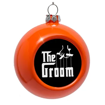 The Groom, Orange Christmas tree ornament bauble 8cm