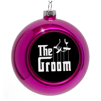 The Groom, Purple Christmas tree ornament bauble 8cm