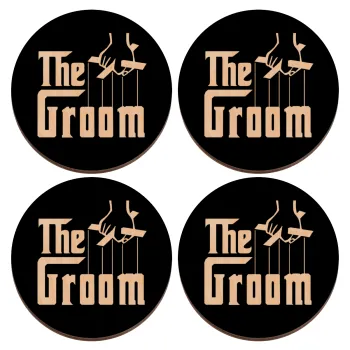 The Groom, ΣΕΤ x4 Σουβέρ ξύλινα στρογγυλά plywood (9cm)
