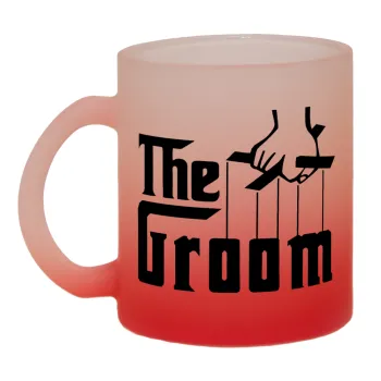 The Groom, Κούπα γυάλινη δίχρωμη με βάση το κόκκινο ματ, 330ml
