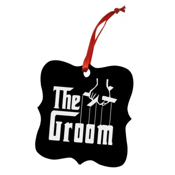 The Groom, Christmas ornament polygon wooden 7.5cm