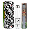 Easter candle, metallic white thermos bottle (500ml) & aromatic flat candle (30cm) (GRAY)