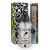 Easter Set, metallic silver aluminum water bottle (500ml) & aromatic flat Easter candle (30cm) (GRAY)