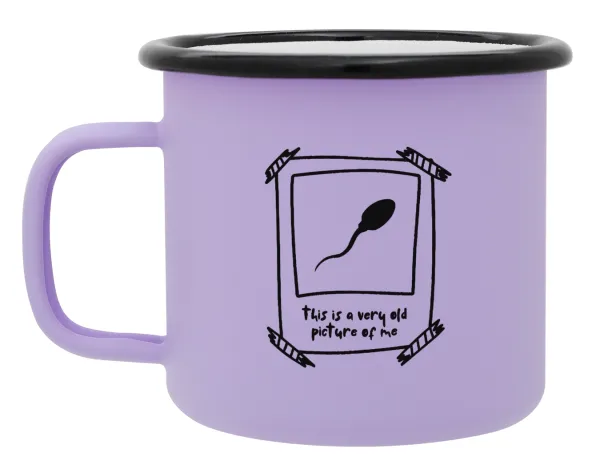 This is A Very Old Picture Of Me — Metal enamel mug, matte light pastel purple, 360ml