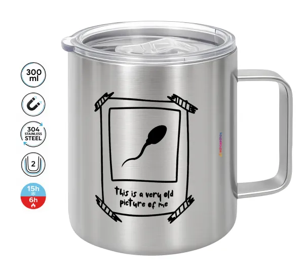 This is A Very Old Picture Of Me — Double-walled stainless steel mug 300ml with temperature-retaining lid