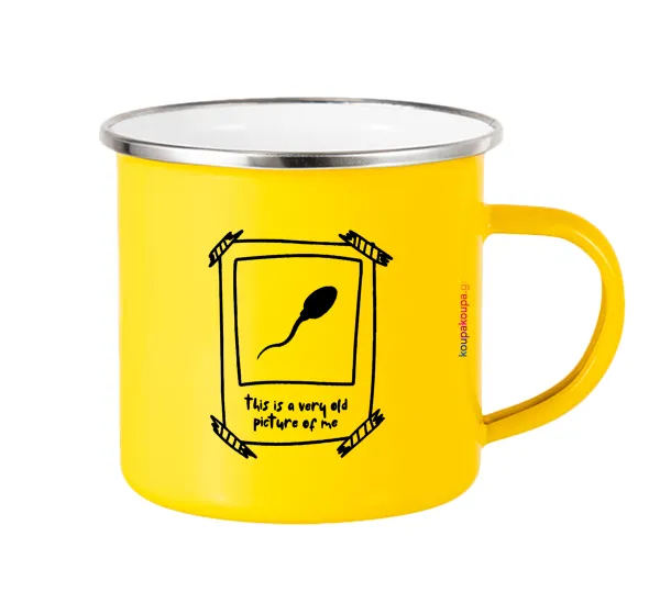This is A Very Old Picture Of Me — Yellow Enamel Metallic Cup 360ml