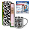 Easter Set, metallic thermal cup (300ml) & aromatic flat Easter candle (30cm) (PINK)