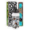 Easter Set, metallic aluminum water bottle (500ml) & scented flat candle (30cm) (TURQUOISE)