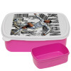 ΡΟΖ παιδικό δοχείο φαγητού (lunchbox) πλαστικό (BPA-FREE) Lunch Βox M18 x Π13 x Υ6cm