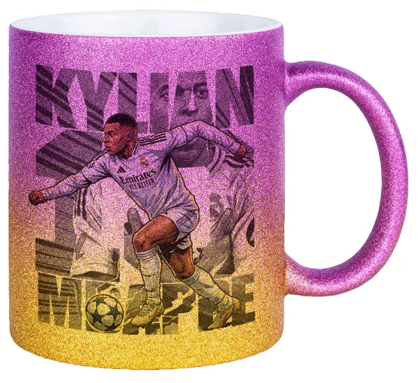 Kylian Mbappe France — Κούπα Χρυσή/Ροζ Glitter, κεραμική, 330ml