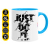 Mug colored light blue, ceramic, 330ml