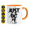 Mug colored orange, ceramic, 330ml