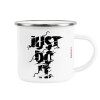 Metallic enamel cup white 360ml