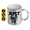 Mug ceramic, silver mirror, 330ml