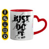 Mug heart red handle, ceramic, 330ml