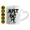Mug heart handle, ceramic, 330ml