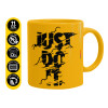 Ceramic coffee mug yellow, 330ml