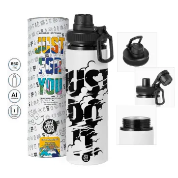 Just do it, Metal water bottle with safety cap, aluminum 850ml