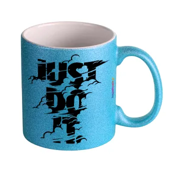 Just do it, Κούπα Σιέλ Glitter που γυαλίζει, κεραμική, 330ml