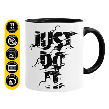 Just do it, Mug colored black, ceramic, 330ml