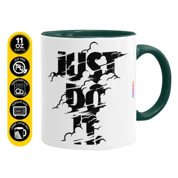 Just do it, Mug colored green, ceramic, 330ml