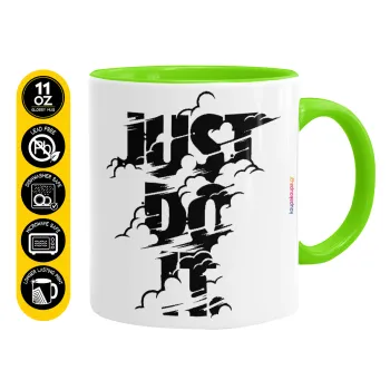 Just do it, Mug colored light green, ceramic, 330ml