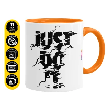 Just do it, Mug colored orange, ceramic, 330ml