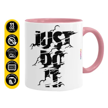 Just do it, Mug colored pink, ceramic, 330ml