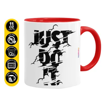 Just do it, Mug colored red, ceramic, 330ml