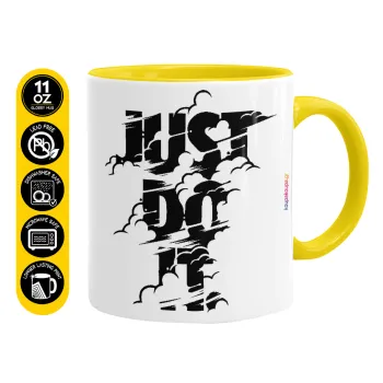 Just do it, Mug colored yellow, ceramic, 330ml