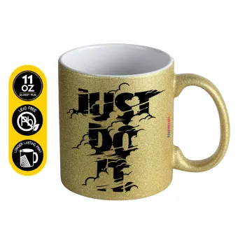 Just do it, Κούπα Χρυσή Glitter που γυαλίζει, κεραμική, 330ml
