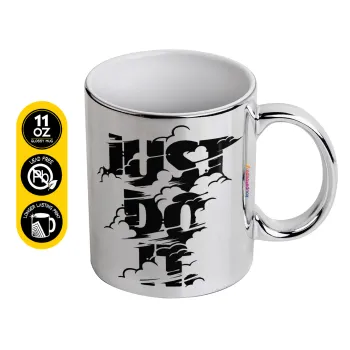 Just do it, Mug ceramic, silver mirror, 330ml