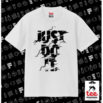 Just do it, ΛΕΥΚΟ Κλασικό T-Shirt, διπλής ραφής, χωρίς πλευρικές ραφές από 100% βαμβάκι. Vegan & OEKO-TEX πιστοποιημένο.