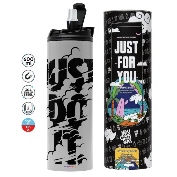 Just do it, Tumbler ποτήρι θερμό ΓΚΡΙ από ανοξείδωτο ατσάλι 600ml