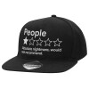 Καπέλο Ενηλίκων Flat Snapback Μαύρο, (100% ΒΑΜΒΑΚΕΡΟ TWILL, ΕΝΗΛΙΚΩΝ, UNISEX, ONE SIZE)